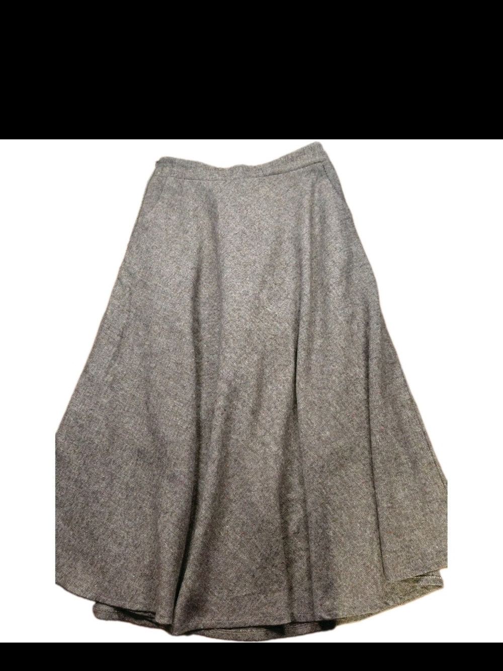 Brown Full A-Line Wool Blend Skirt Size 8 Womens Lined Pockets